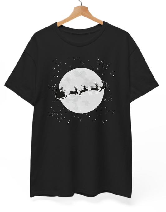 B&W Sleigh & Reindeer T-Shirt