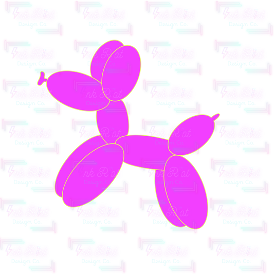 Pink Balloon Dog Clipart - COMMERCIAL USE ONLY