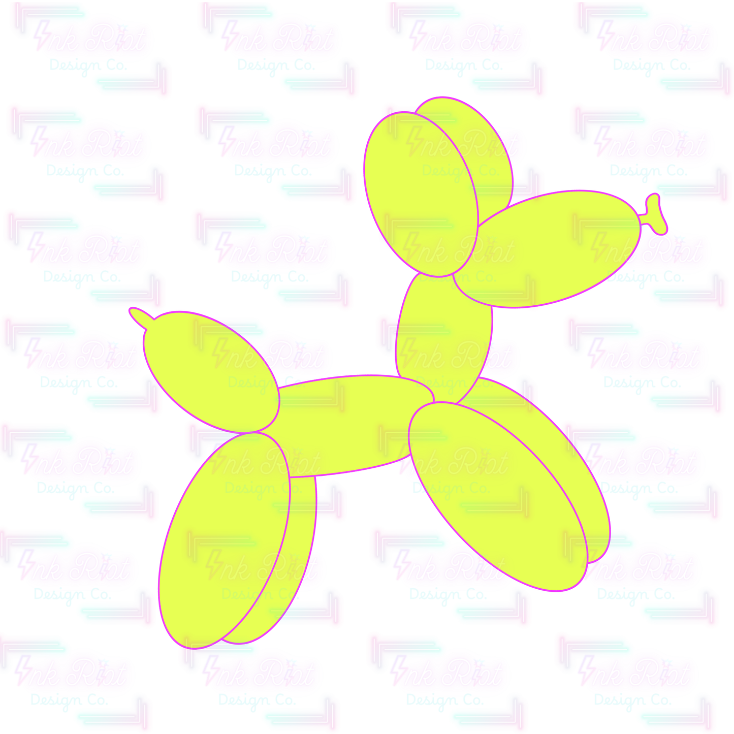 Green Balloon Dog Clipart - COMMERCIAL USE ONLY