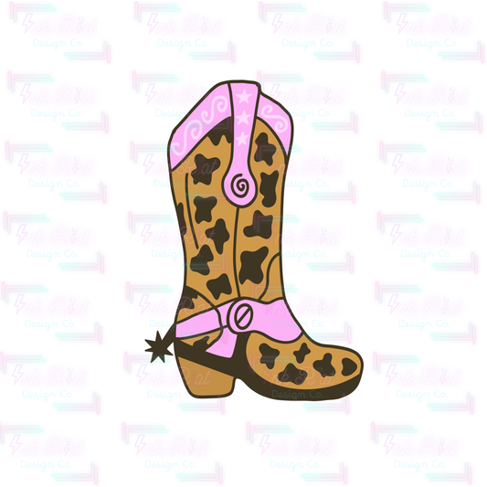 Pink Cowgirl Boot Clipart - COMMERCIAL USE ONLY