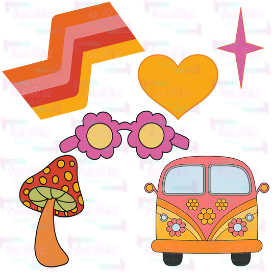 Groovy Clipart Bundle - COMMERCIAL USE ONLY
