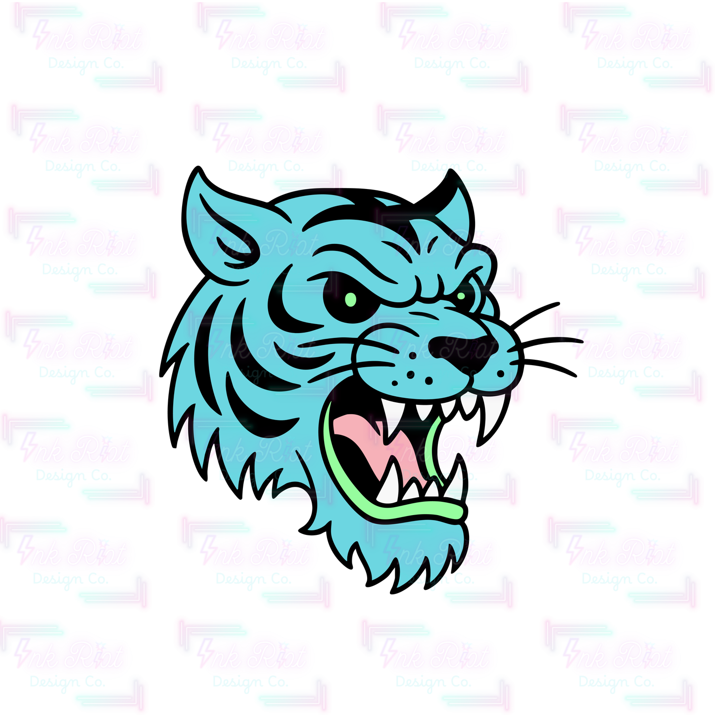 Blue Tiger Clipart - COMMERCIAL USE ONLY