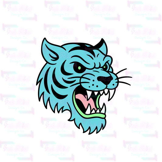 Blue Tiger Clipart - COMMERCIAL USE ONLY