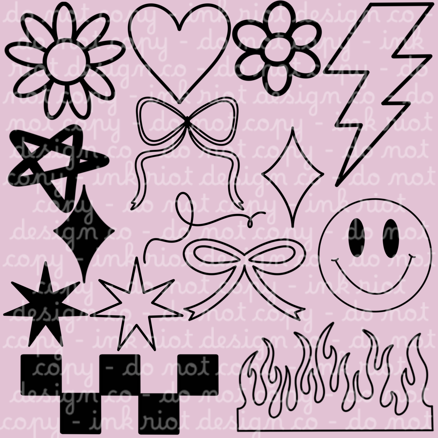 Colorable Fillers Clipart Bundle - COMMERCIAL USE ONLY